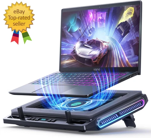 V10 Gaming Laptop Cooling Pad, RGB Laptop Cooler Stand with Powerful 4.72 Inch E