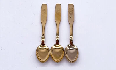3er Set Vintage ONEIDA LTD. Silversmiths Zuckerlöffel mit Blumendekor | 3 Stück - Bild 1 von 4