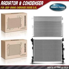 Aluminum Radiator & AC Condenser Cooling Kit for Jeep Grand Cherokee Dodge 3.6L