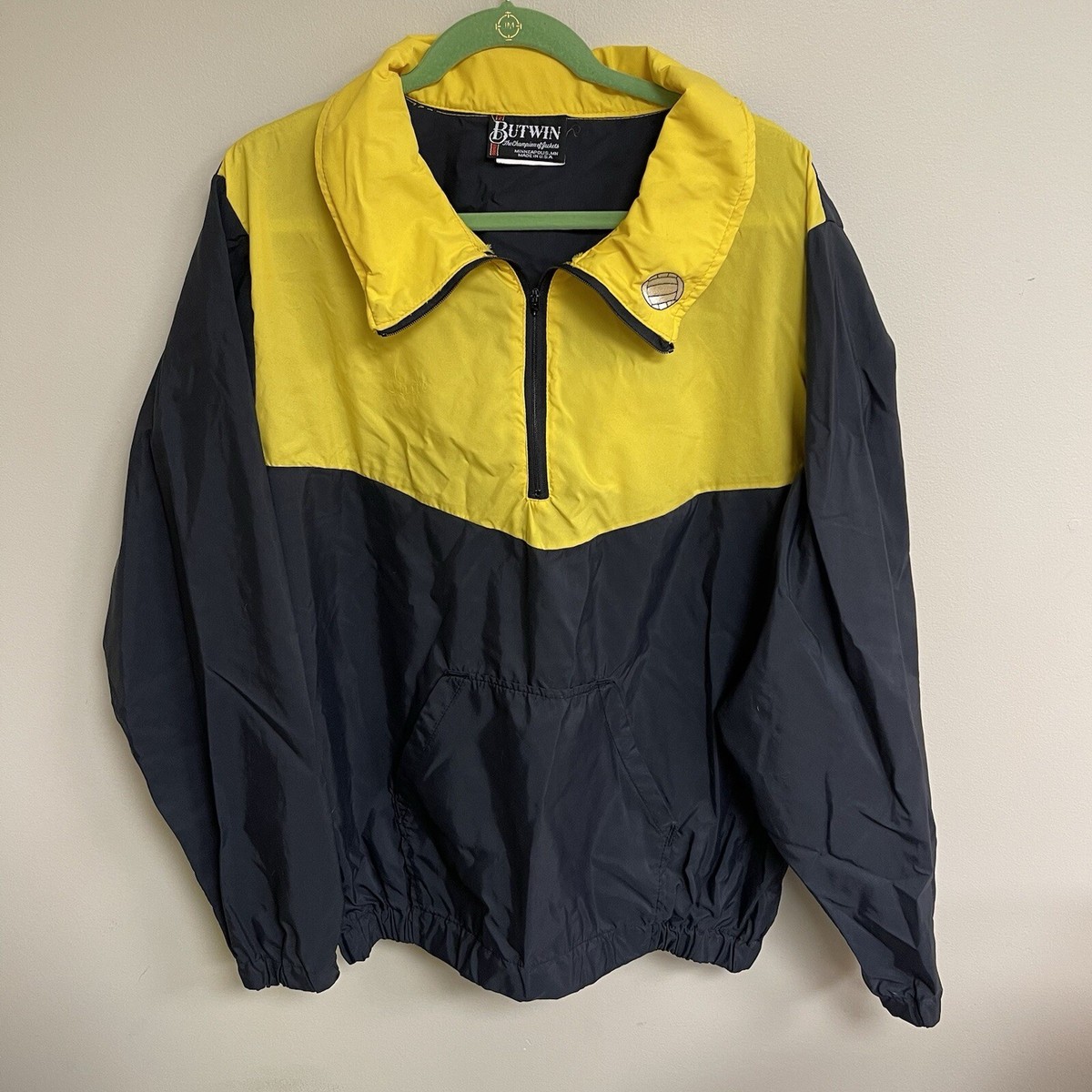 Vintage Butwin Size L 1/4 Zip Windbreaker Burnsville Volleyball