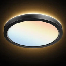 1-2-4 x PARMIDA 12" 5CCT 30W LED  Ceiling Light with Night Light Feature - Black