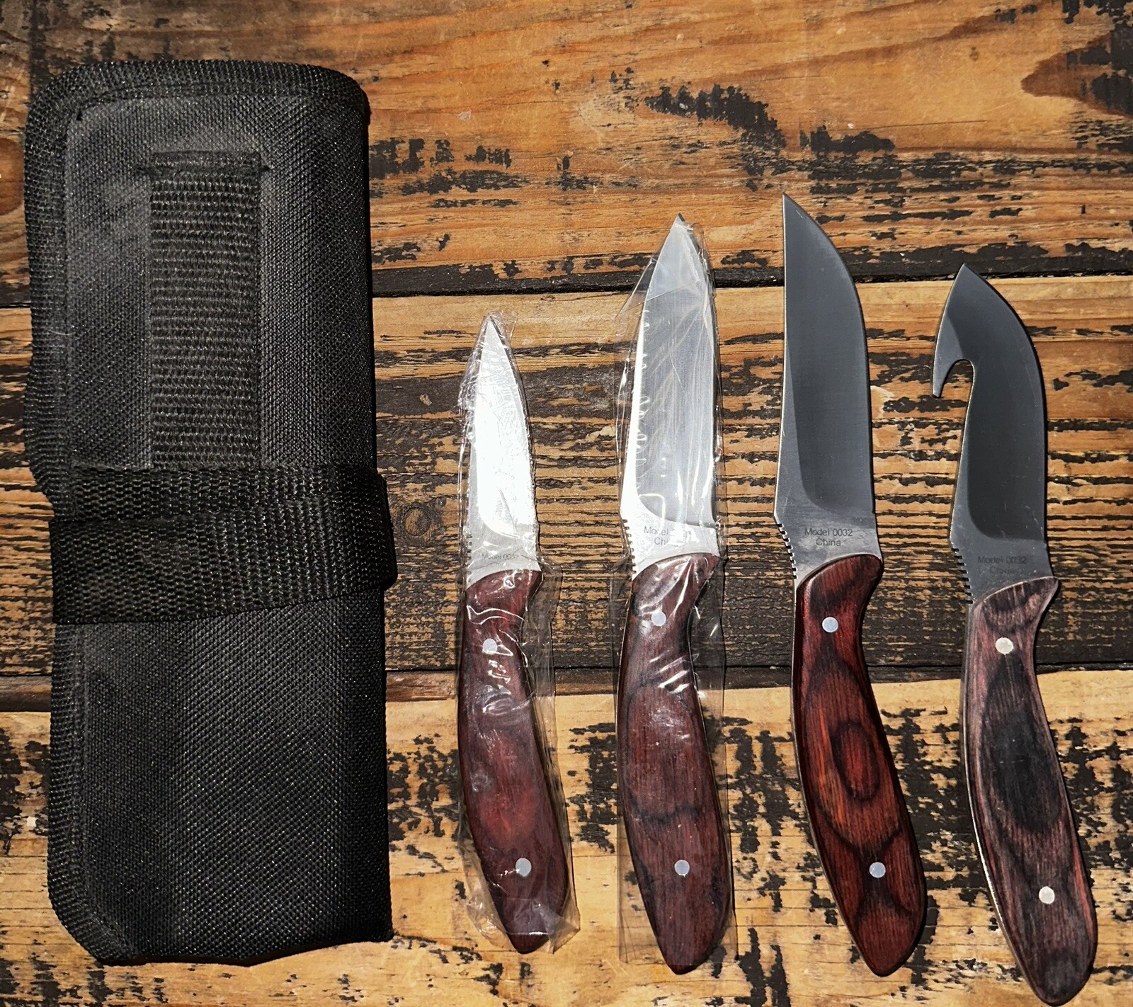 Browning RMEF 4piece knife set with nylon case Model no. 0032 3 Are