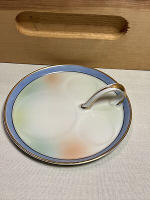 Antique Noritake Hand painted Sherbet w Gold ￼Dish With Handle Japan 4.5 