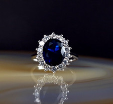 Ring silver 925 cubic zirconia blue 16.9 mm-festive beautiful 