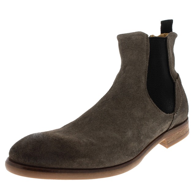 mens stone suede chelsea boots