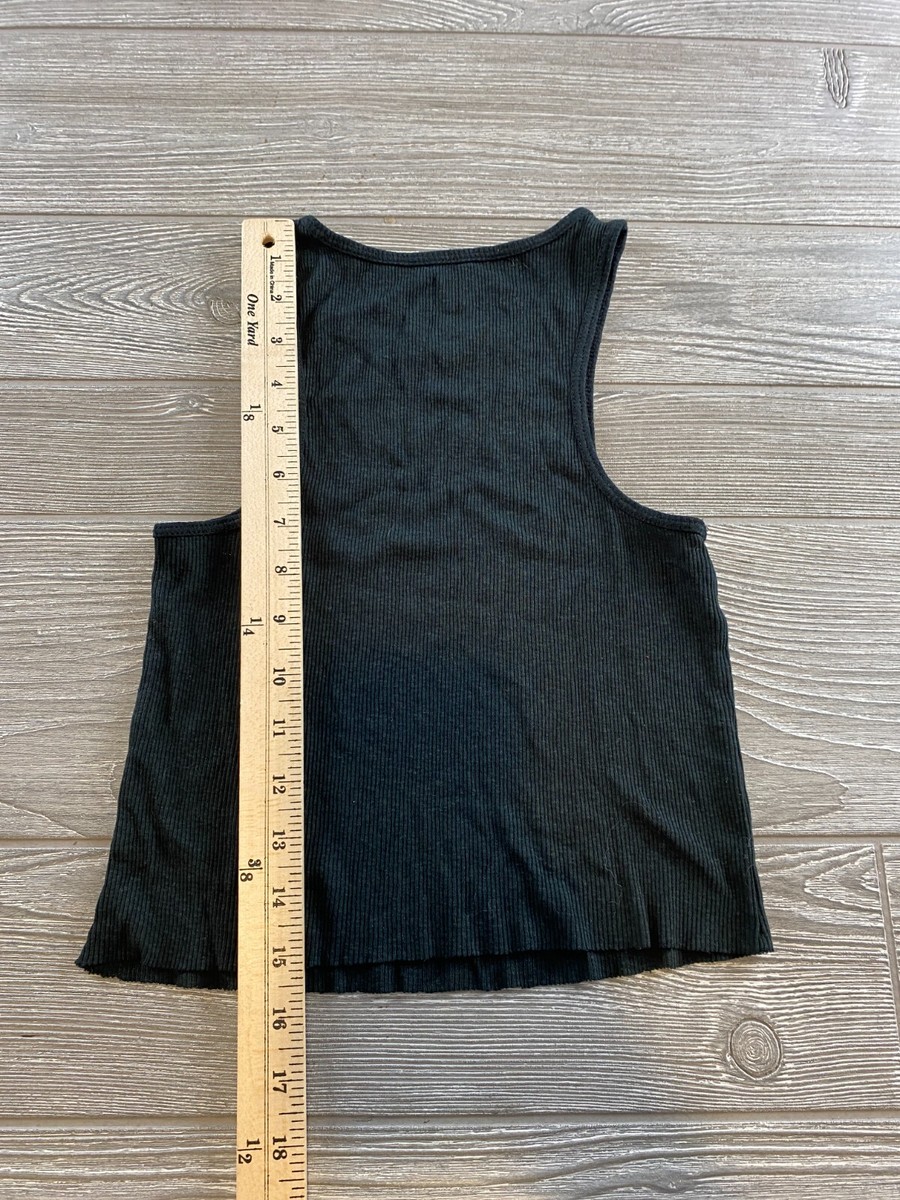 BDG Ribbed Cropped Tank Sleeveless Black Women's Size XS