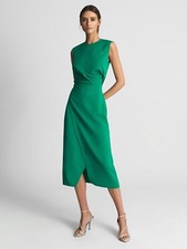 REISS Layla Sleeveless Bodycon Midi Dress in Green