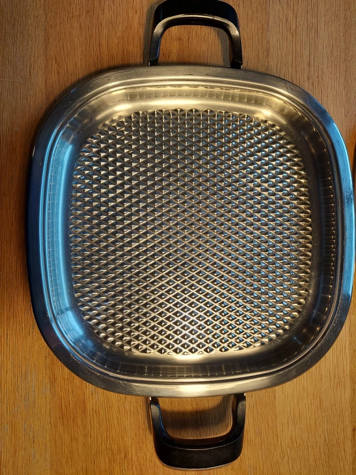 AMC Grillpfanne "Arondo" 32 cm Edelstahl mit Deckeln, guter Zustand