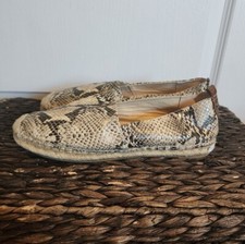Sam Edelman Khloe Leather Espadrille Flats Women's Snake Skin 8 1/2