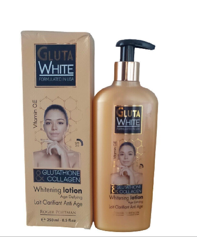 Lait clarifiant anti-âge Gluta White soin corps anti-taches au collagène peau mature