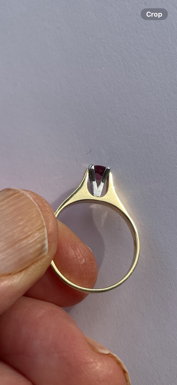 18ct Gold Ring. Ruby Solitaire - image 2