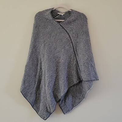 Fratelli Talli Wool Alpace Blend Poncho Sweater Made in Italy One Size Gray