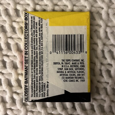 1989 Topps Batman Series 1 Trading Card Pack - Sealed Joker Wax Pack (9 Cards)