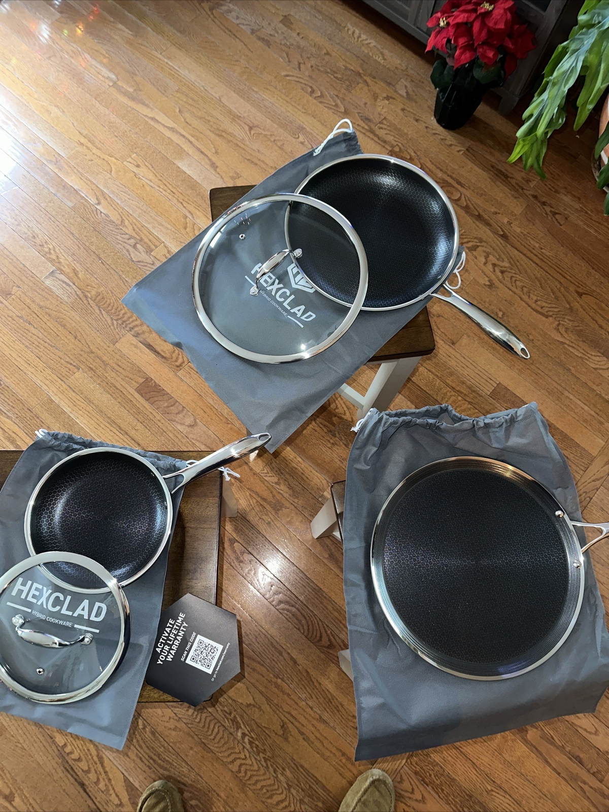 hexclad hybrid cookware set of 3 Pilates Plus