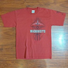 Machinists Aerospace T-Shirt Bayside Tag Size Large Made In USA Red
