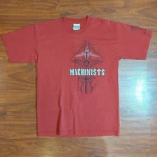 Machinists Aerospace T-Shirt Bayside Tag Size Large Made In USA Red