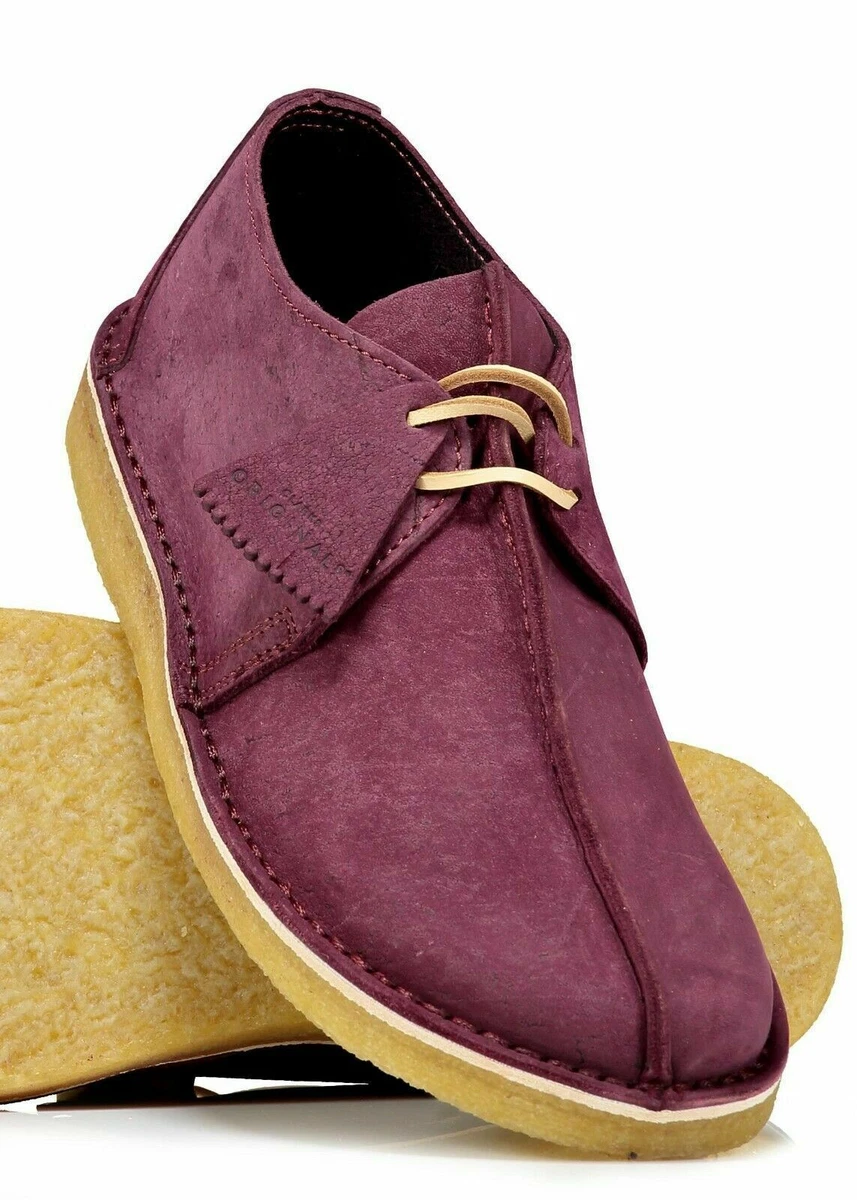 Clarks Originals Men Desert Trek Purple Grape Nubuck Lea UK 8 9 10