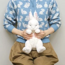 Sun Lemon Knee Rabbit 36cm Plush Doll Stuffed Animal Toy White 2024