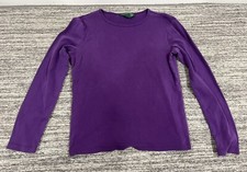 Ralph Lauren Shirt Womens Purple Long Sleeve Round Neck Cotton Tee Size Small