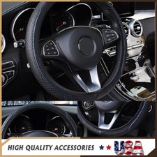15 Leather Car Auto Steering Wheel Cover For Good Grip Accessories Black-blue