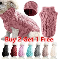 Winter Knitted Puppy Dog Jumper Sweater Pet Clothes For Small Dogs Cat Coat S-XL