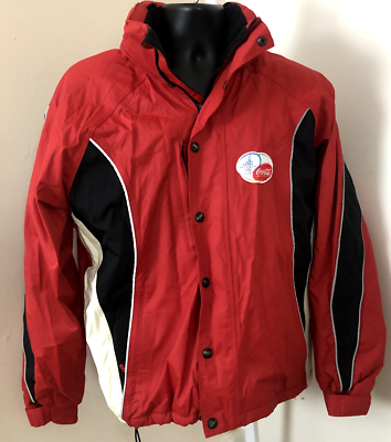ASICS TORINO OLYMPICS SKI JACKET COCA COLA Mens MEDIUM RED BLACK