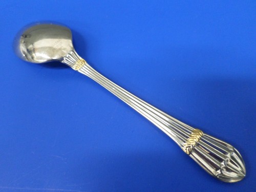 2 - YAMAZAKI CAROUSELLE-GOLD Accent Glossy Stainless Flatware 6 1/2" TEASPOONS - Picture 7 of 8