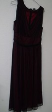 VG CAMI Brand Sz 8 Dark Maroon, Black Deep Cleavage Slvless Lined Cocktail Dress
