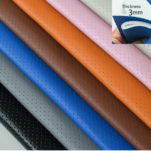 Vinyl Faux Leather Fabric Perforated Sponge Quilted Car Upholstery Materials Sew - Picture 2 of 33
