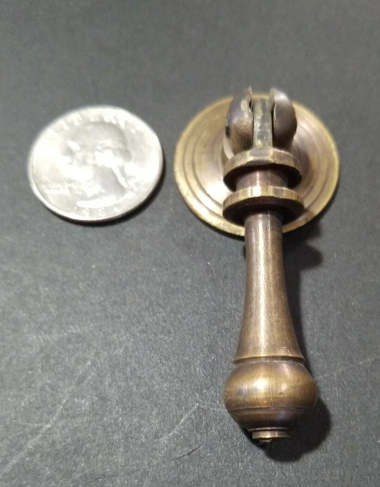 6 ornate tear drop pendant brass handles pulls, knobs w.strong bolts 2 3/4" #H3 - Image 4 of 4
