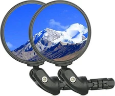 Bike Mirrors, Bike Bar End Mirror, HD Glass Convex Lens Bicycle Rearview Mirror