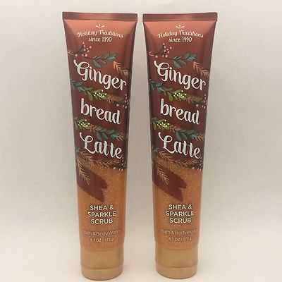 2 Bath & Body Works Gingerbread Latte Shea & Sparkle Scrub 6.1 fl.oz Holiday