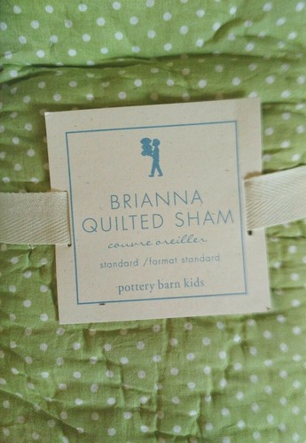 Nuevos pompones Pottery Barn Kids punto verde Brianna estándar SHAM lavanda púrpura - Imagen 4 de 4