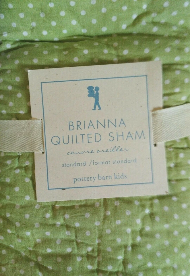 Nuevos pompones Pottery Barn Kids punto verde Brianna estándar SHAM lavanda púrpura Foto 4 de 4