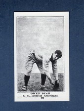 #22 OWEN BUSH, Detroit Tigers ~ 1917 Collins-McCarthy Candy REPRINT E135 card