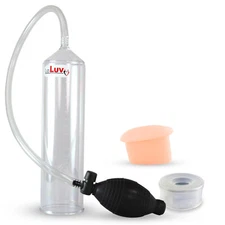 LeLuv Penis Vacuum Pump EasyOp Bgrip 2.25 Inch Diameter Clear and Donut Seals