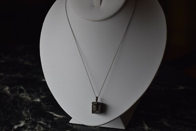 Vintage Sterling Silver Poison Prayer Box Pendant Necklace