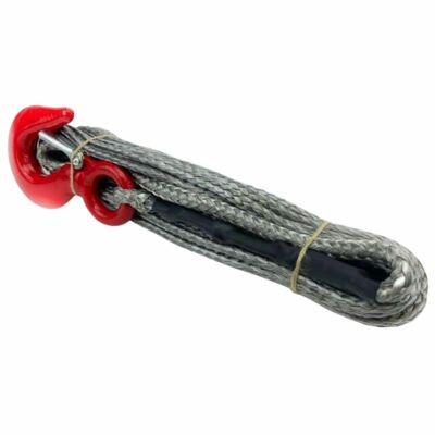 12 mm Silver Dyneema SK75 synthetisches 12-strängiges Windenseil mit Haken - Länge wählbar