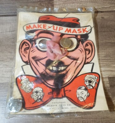 Vintage Topstone Rubber Toys Co. Make Up Mask New Old Stock RARE 11'' X 8.5''
