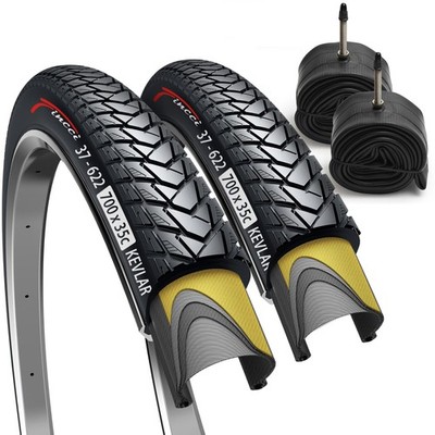 Fincci Gravel Fahrradreifen 700x35c - Paar Faltreifen 28 Zoll mit 1mm Nylon Pr