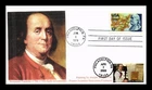 US COVER BENJAMIN FRANKLIN PRINTER FDC TIME TRAVEL COMBO DUAL CANCEL