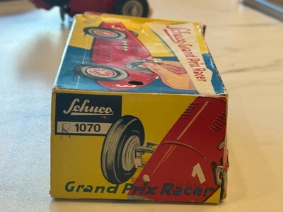 Schuco Grand Prix Racer 1070 Red Wind-Up Tin Car w/ Box Key Works