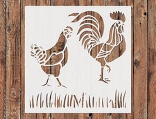 Reusable Plastic Stencil Template for Rooster, Hen, and Chicken - StencilAir