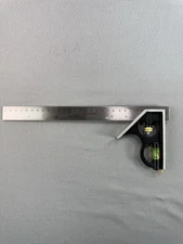 Pittsburgh 12" Combination Square W/ Adjustable Level Stainless Steel NEW