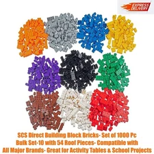 SCS Direct Building Blocks - Set of 1000 - 10 pieces with 54 roof tiles