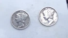 ( 2 )  COINS TOTAL (1) 1937-P AND (1) 1939-P  MERCURY DIME 90% SILVER  CIRCULATE