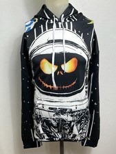 Halloween Jack-O-Lantern Astronaut Pullover Hoodie Sweatshirt Mens 2XL All-Over