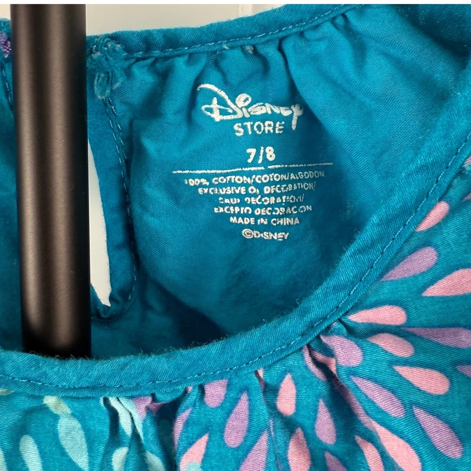 Vestido Disney Store La Sirenita Ariel Niñas Talla 7/8 Verde azulado Brillante Sirena Foto 3 de 4