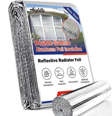 Reflective Insulation Foam, 59 in W x 10 ft L Double Bubble Weatherproofing R...