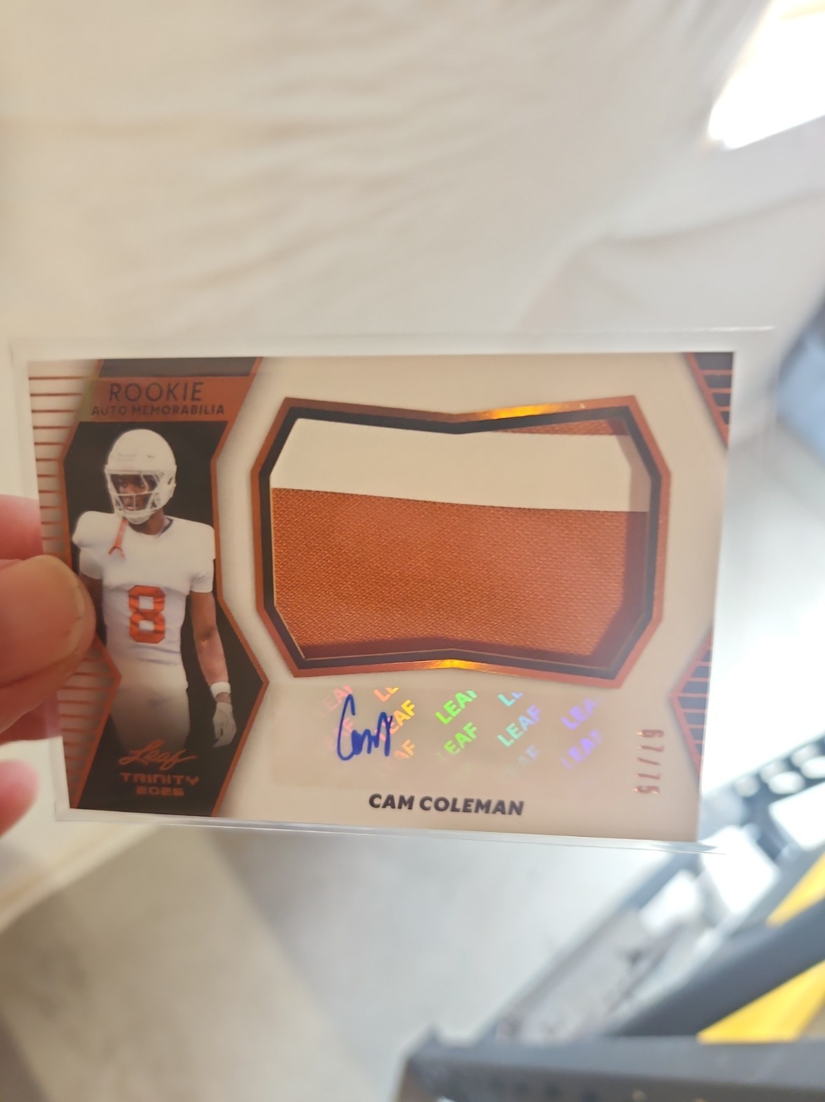 2026 Leaf Trinity Football Cam Coleman Auto Autograph 2 Color Relic 67/75